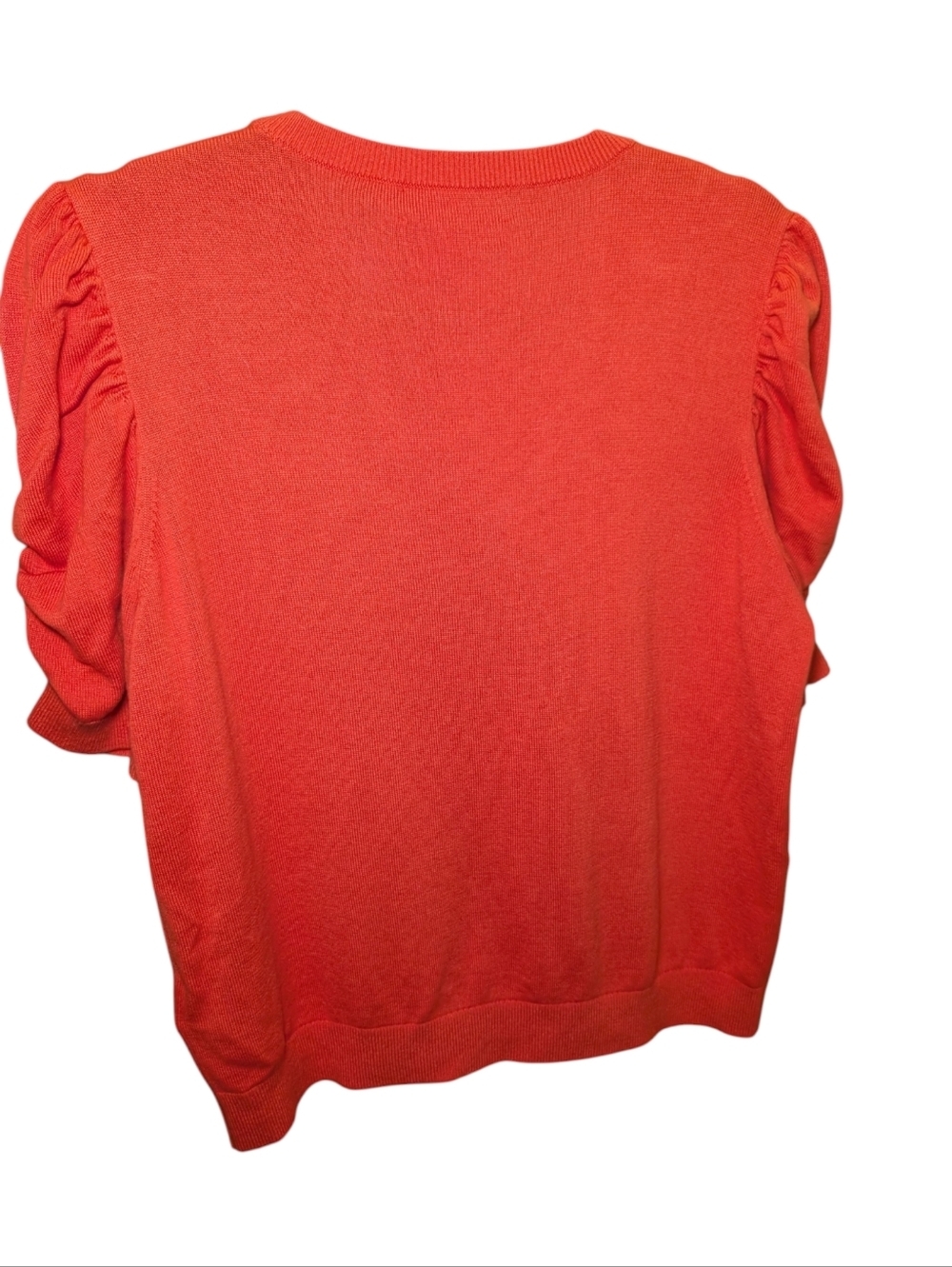 Lauren by Ralph Lauren Bright Red Short-Sleeve Puff Shoulder Pullover - Picture 3 of 7